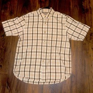 Guess Men’s short sleeve plaid shirt Size XL